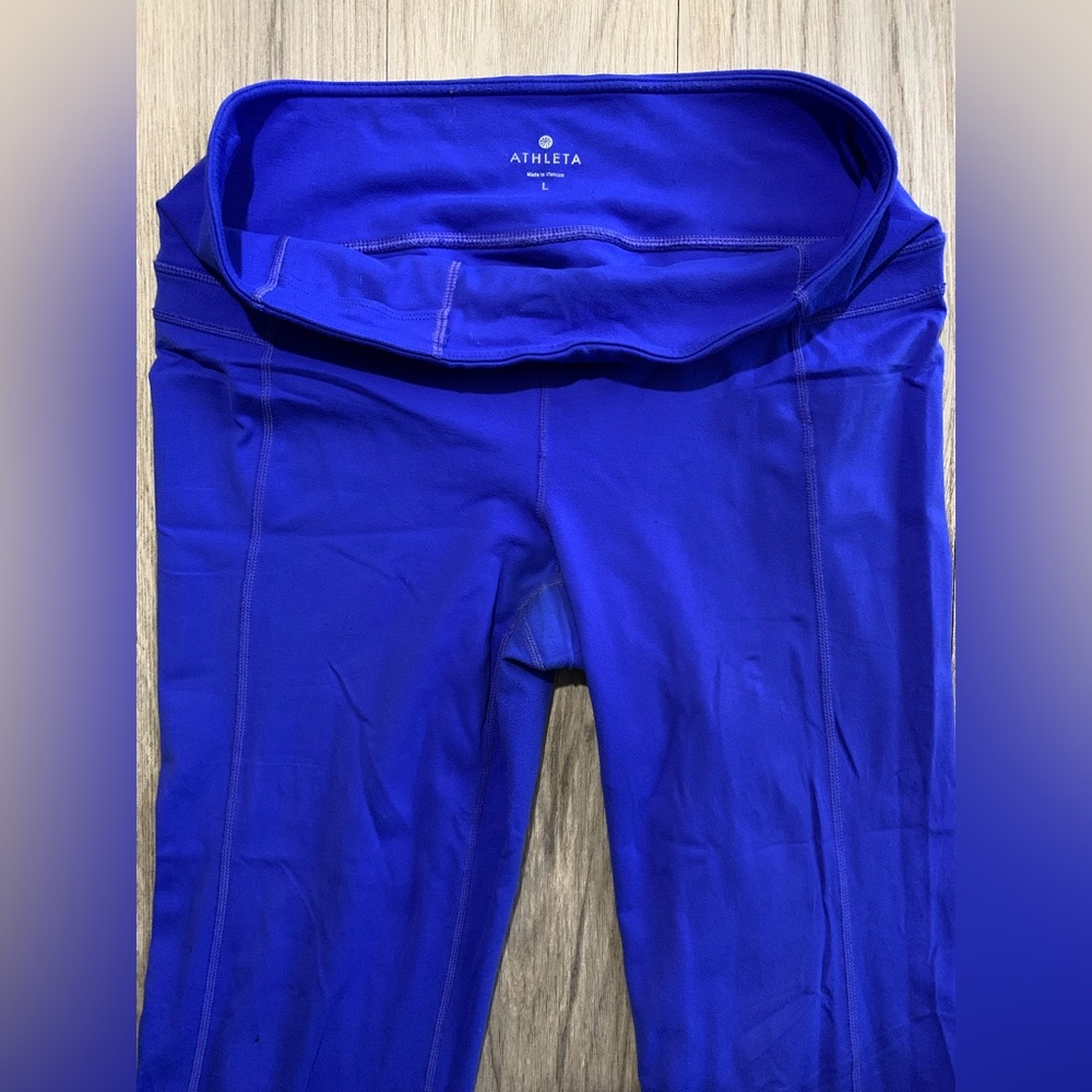 Athleta Cropped Leggings, Blue, L (large) - Picture 3 of 7